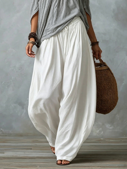 Ensemble Haut Épaules Dénudées & Pantalon Large Blanc