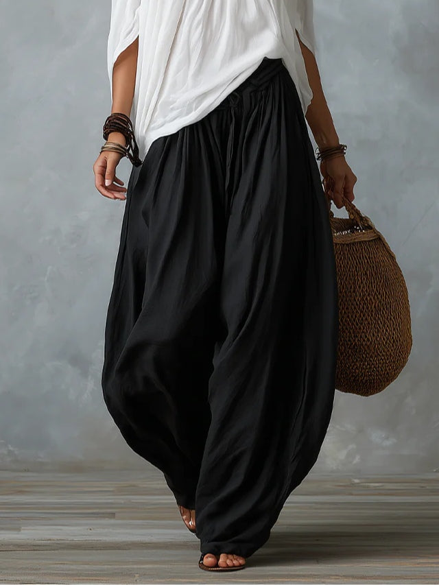 Ensemble Haut Épaules Dénudées & Pantalon Large Blanc