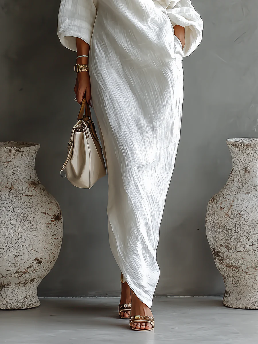 Elise™ | Robe Maxi Élégante à Une Épaule Blanc