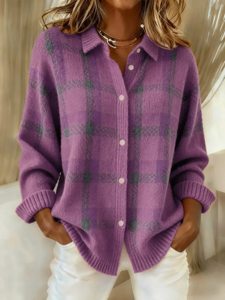Cardigan Cait — Chemise Boutonnée Tartan Automne