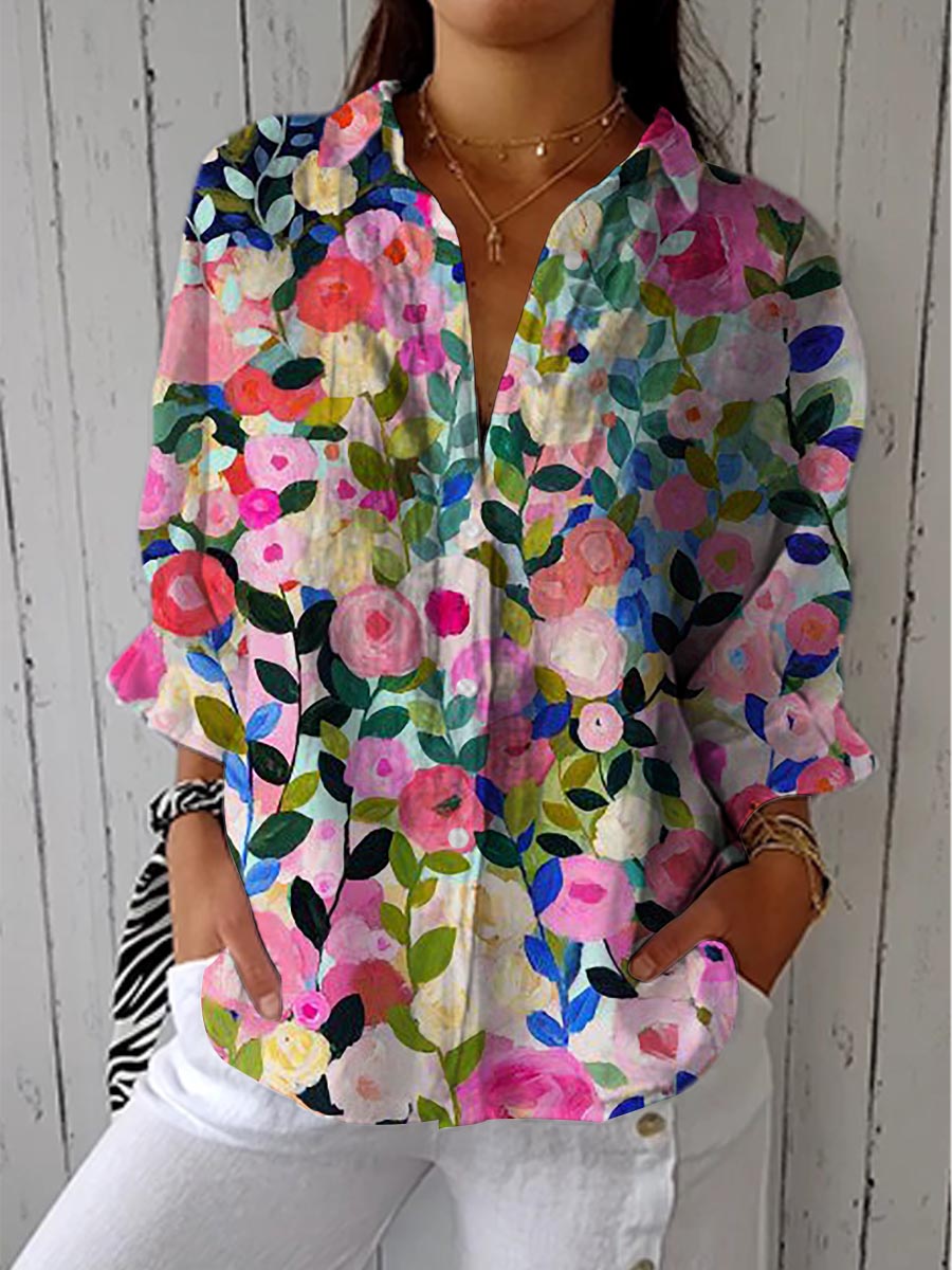 Blouse Armelle — Florale Vibrante Multicolore