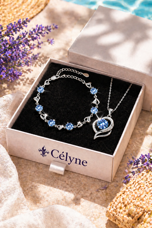 Parure Bleue de Florence — Quartz et Cristaux Luminia