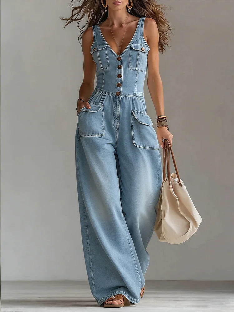 Sophie | Combinaison en jean oversize décontractée