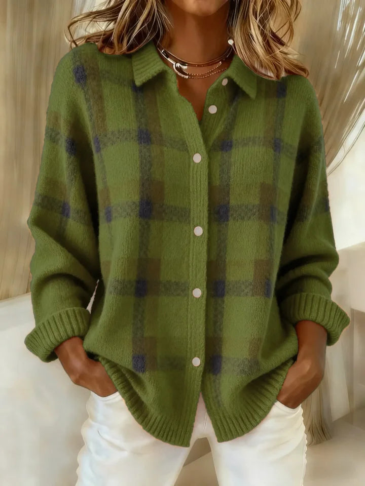 Cardigan Cait — Chemise Boutonnée Tartan Automne