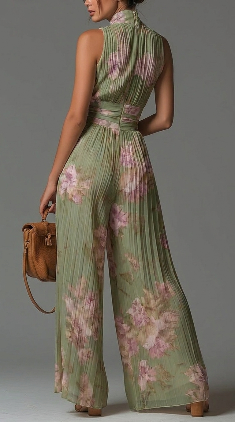 Ensemble Inès — Combinaison Plissée Florale Resort