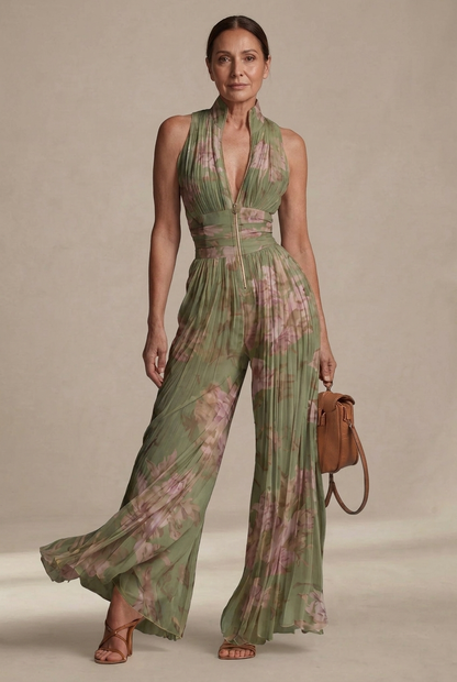 Ensemble Inès — Combinaison Plissée Florale Resort
