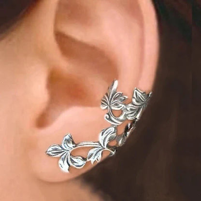 Boucles d'Oreilles Feuilles Argent Vintage