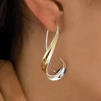 Boucles d'Oreilles Pendantes Dorées Vintage