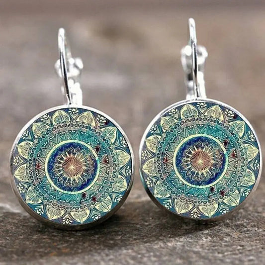 Boucles d'Oreilles Mandala Vintage Rondes