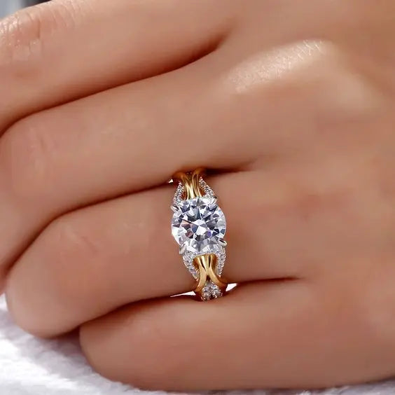Bague Vintage Cristal Or et Argent