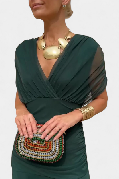 Robe Alondra — Longue Fleurie Décolleté V Romantique