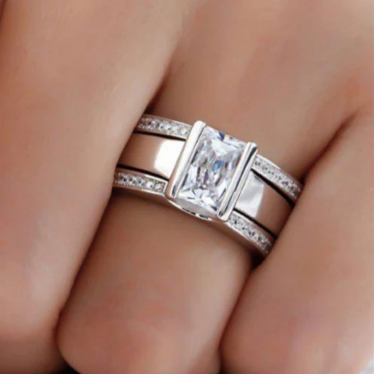 Bague Vintage Verre Incrusté