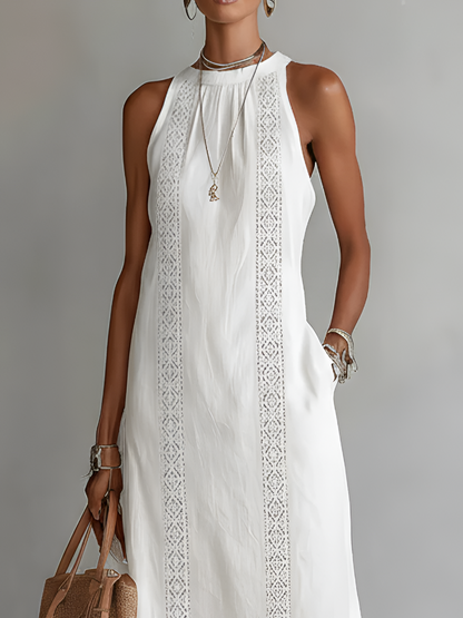 Jimena | Robe Midi en Lin Col Mao