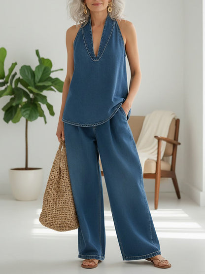 Ensemble Ivy 2 pièces | Denim doux vintage délavé