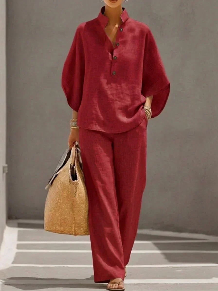 Ensemble Maribel — Manches Chauve-Souris Pantalon Large
