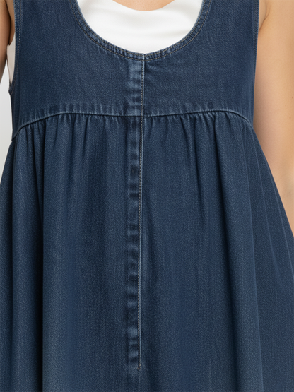Karen | Robe Maxi en Denim Vintage Doux Lavé