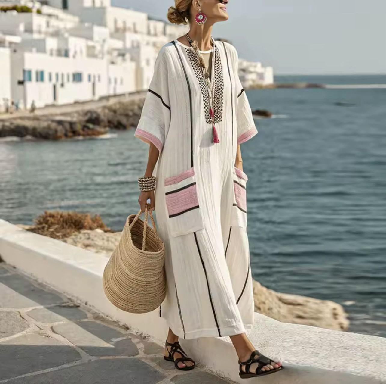 Mary – Robe de Plage Longue Élégante
