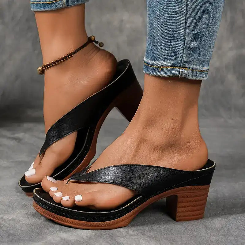 Allegra | Tongs à Talon Haut — Élégance Estivale
