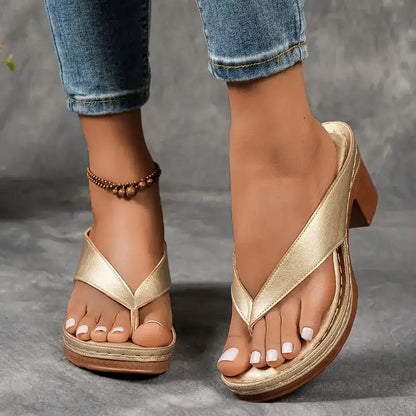 Allegra | Tongs à Talon Haut — Élégance Estivale