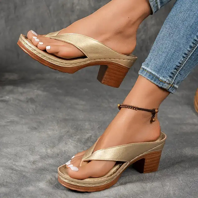Allegra | Tongs à Talon Haut — Élégance Estivale