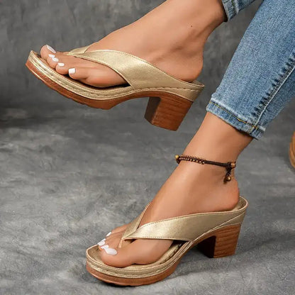 Allegra | Tongs à Talon Haut — Élégance Estivale