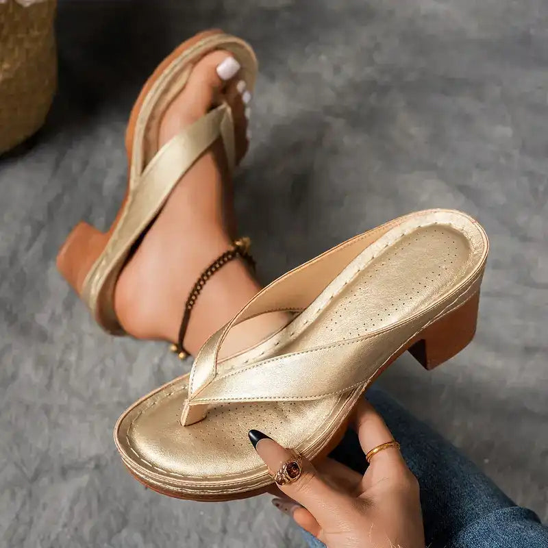 Allegra | Tongs à Talon Haut — Élégance Estivale