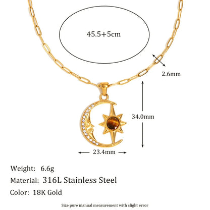 Collier Céleste Luna — Doré Ambré