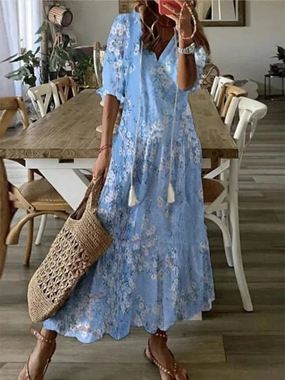 Luna | Robe midi style boho décontracté
