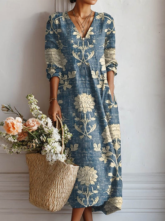 Robe Imprimée Mina — Fluide Respirante Quotidien